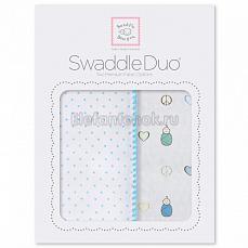 SwaddleDesigns Набор пеленок Swaddle Duo BL Peace/LV/SW