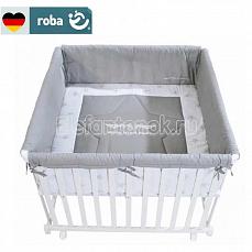 Roba Квадратный манеж 100х100 с бампером Rock Star Baby, белый