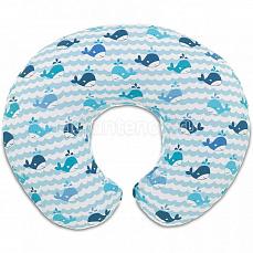 Chicco Подушка Boppy (хлопковый чехол) blue-whles