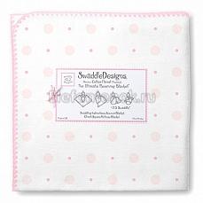 SwaddleDesigns Фланелевая пеленка для новорожденного Ultimate Pink Big Dot Lt Dot