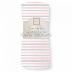 SwaddleDesigns Пеленка детская тонкая Маркизет Simple Stripes Pstl Pink