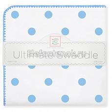 SwaddleDesigns Фланелевая пеленка для новорожденного Ultimate Big Dots Blue