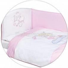 Ceba Baby Постельное бельё 3 предмета с вышивкой Little Angel white-pink вышивка W-801-008-007