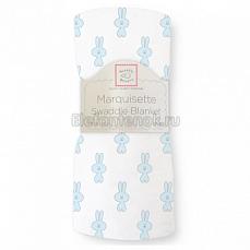 SwaddleDesigns Пеленка детская тонкая Маркизет Little Bunnie Pstl Blue