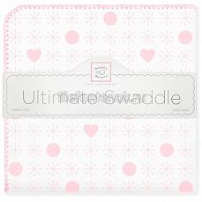 SwaddleDesigns Фланелевая пеленка для новорожденного Ultimate Jax & Hearts Pink