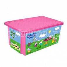 Plastik Репаблик ящик для хранения игрушек X-BOX  Свинка Пеппа, 57л, на колесах Розовый