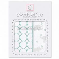 SwaddleDesigns Набор пеленок Swaddle Duo SC Elephant & Chickies Mod Duo