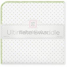 SwaddleDesigns Фланелевая пеленка для новорожденного Kiwi Polka Dot