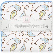 SwaddleDesigns Фланелевая пеленка для новорожденного Pstl Blue Paisley