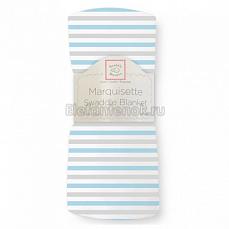 SwaddleDesigns Пеленка детская тонкая Маркизет Simple Stripes Pstl Blue