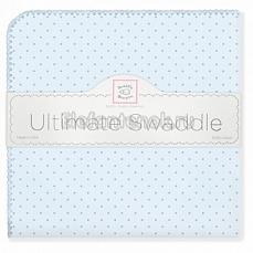 SwaddleDesigns Фланелевая пеленка для новорожденного Blue w/Blue Dot