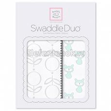 SwaddleDesigns Набор пеленок Swaddle Duo SeaCrystal Little Fox