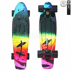 Y-SCOO 401G-O Скейтборд Y-SCOO Fishskateboard Print 22" винил 56,6х15 с сумкой Цвет не выбран