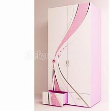 ABC-KING Princess шкаф 2-х дверный Белый (розовый корпус)