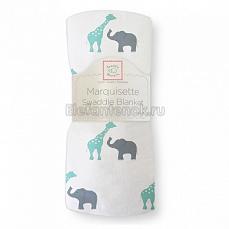 SwaddleDesigns Пеленка детская тонкая Маркизет SC Giraffe/Elephant