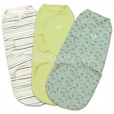 Summer Infant SwaddleMe Конверт для пеленания на липучке (3 шт.) динозавры/зеленый/голубой S/M