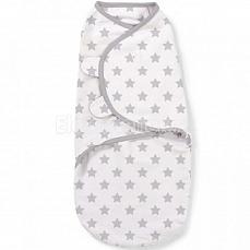Summer Infant SwaddleMe Конверт для пеленания на липучке размер S/M Серые звездочки
