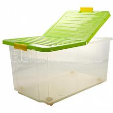 Plastik Репаблик Unibox - ящик для хранения, 57л, на роликах Зеленый