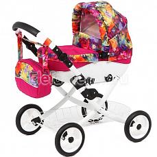 Вакарт Николь Кукольная коляска Малиновый-разноцветные-цветы