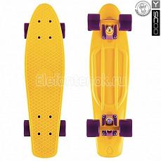 Y-SCOO 401-B Скейтборд Y-SCOO Fishskateboard 22" винил 56,6х15 с сумкой YELLOW/dark purple