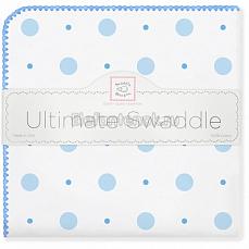 SwaddleDesigns Фланелевая пеленка для новорожденного Blue Big Dot Lt Dot