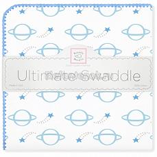 SwaddleDesigns Фланелевая пеленка для новорожденного Ultimate Planets Blue