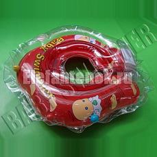Baby Swimmer круг на шею 3-15 кг Красный (внутри погремушка)