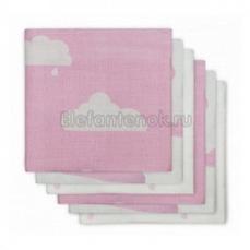 Jollein Комплект многоцелевых муслиновых пеленок (6 шт.) Clouds Pink (Розовые облака)