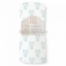 SwaddleDesigns Пеленка детская тонкая Маркизет Little Fox Pstl SeaCrystal