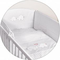 Ceba Baby Постельное бельё 3 предмета с вышивкой Elephants white вышивка W-806-057-100