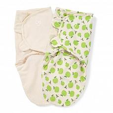 Summer Infant SwaddleMe Organic 2 шт. размер S/M, зеленый/яблоки