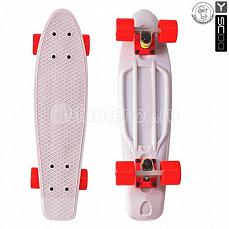 Y-SCOO 401-B Скейтборд Y-SCOO Fishskateboard 22" винил 56,6х15 с сумкой GREY/red 