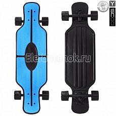 Y-SCOO 408-B Скейтборд Y-SCOO Longboard Shark TIR 31" пластик 79х22 с сумкой BLUE/black