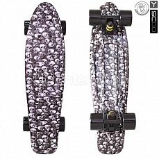 Y-SCOO 401G-O Скейтборд Y-SCOO Fishskateboard Print 22" винил 56,6х15 с сумкой Scull
