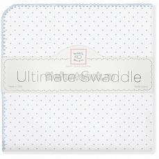 SwaddleDesigns Фланелевая пеленка для новорожденного Pstl Blue Dot