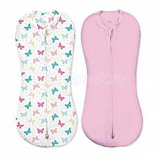 Summer Infant Swaddlepod Конверт для пеленания на молнии (2 шт) р-р S, бабочки