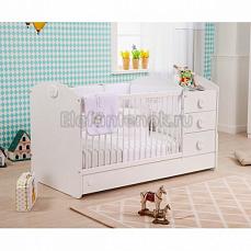 Cilek Baby Cotton кроватка-трансформер 75x114&75x160   Белый