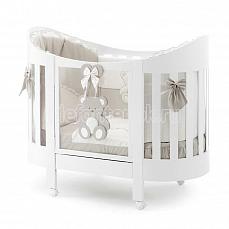 ItalBaby Peluche Oval с матрасом и постельным бельем Белый/крем