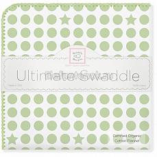 SwaddleDesigns Фланелевая пеленка Organic Kiwi Dot/Heart K