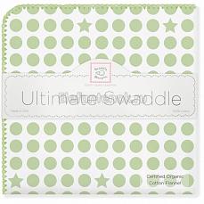 SwaddleDesigns Фланелевая пеленка Organic Kiwi Dot/Heart K