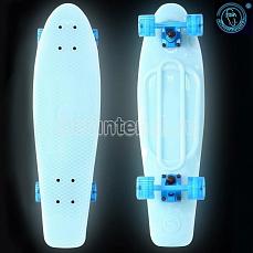 Y-SCOO 402E-B Скейтборд Y-SCOO Big Fishskateboard GLOW 27" винил 68,6х19 с сумкой BLUE/blue 