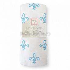 SwaddleDesigns Пеленка детская тонкая Маркизет Blue Fleur de Lis