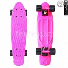 Y-SCOO 401-B Скейтборд Y-SCOO Fishskateboard 22" винил 56,6х15 с сумкой PINK/black 