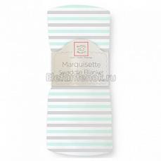 SwaddleDesigns Пеленка детская тонкая Маркизет Simple Stripes Pstl SeaCrystal