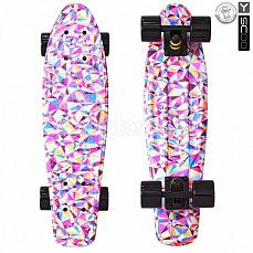 Y-SCOO 401G-O Скейтборд Y-SCOO Fishskateboard Print 22" винил 56,6х15 с сумкой Rhombus 