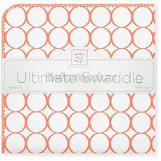 SwaddleDesigns Фланелевая пеленка для новорожденного Orange Mod/WH