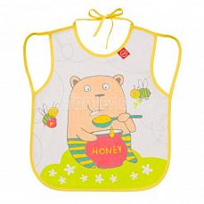 Happy Baby BABY BIB WITH HANGERS Нагрудный фартук с плечиками Yellow (bear)