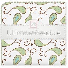 SwaddleDesigns Фланелевая пеленка для новорожденного Kiwi Paisley