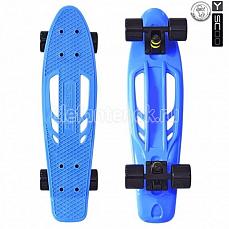 Y-SCOO 405-A Скейтборд Y-SCOO Skateboard Fishbone с ручкой 22" винил 56,6х15 с сумкой BLUE/black 