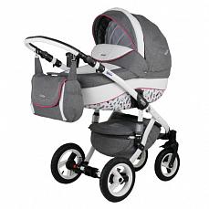 Bebe-Mobile Mario Paris London 2 в 1 Белый Перфорированный в Квадратик - Графит 